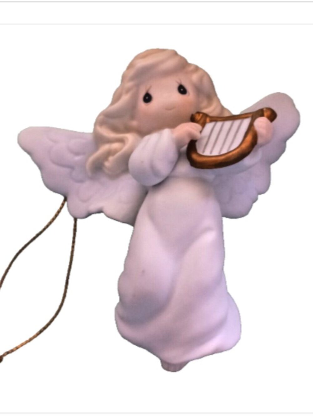 Precious Moments 1997 Enesco “Joy to the World” Angel w/ Harp Ornament IOB EUC